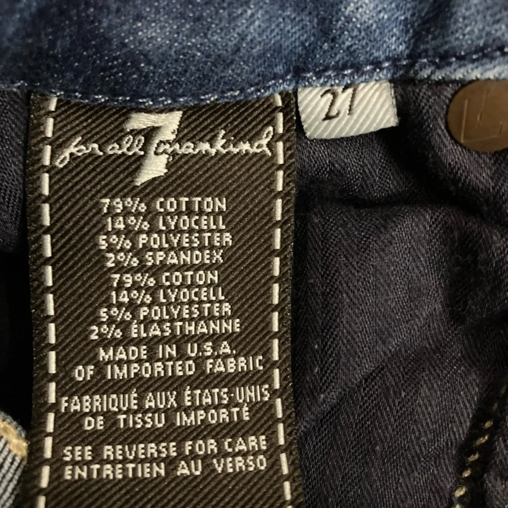 7‎ For All Mankind Women’s Size 27 Blue Kimmie Crop Jeans
